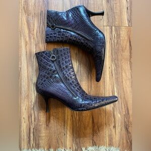 Donald J. Pliner Purple Heeled Boots Stiletto